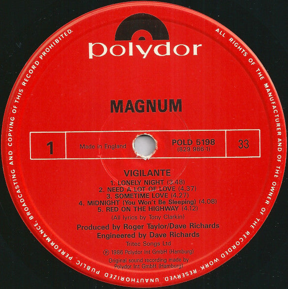 Magnum (3) : Vigilante (LP, Album)