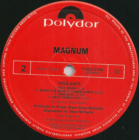 Magnum (3) : Vigilante (LP, Album)