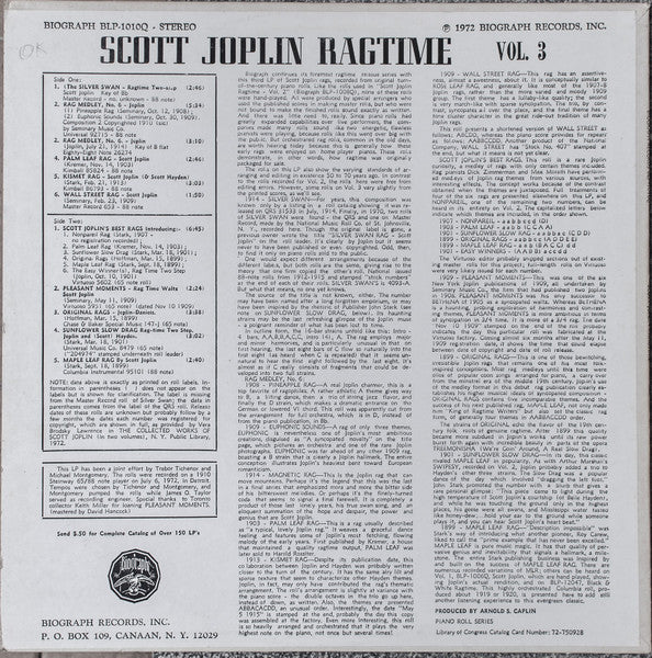 Scott Joplin : Ragtime Vol. 3 (LP)