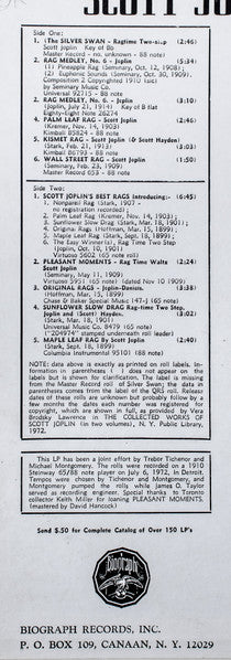Scott Joplin : Ragtime Vol. 3 (LP)