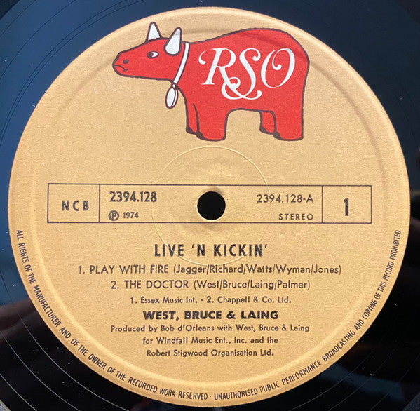 West, Bruce & Laing : Live 'N' Kickin' (LP, Album)