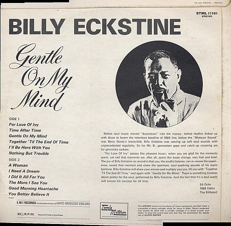 Billy Eckstine : Gentle On My Mind (LP, Album)