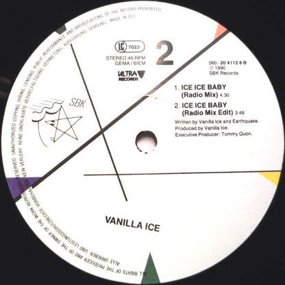 Vanilla Ice : Ice Ice Baby (12", Maxi)