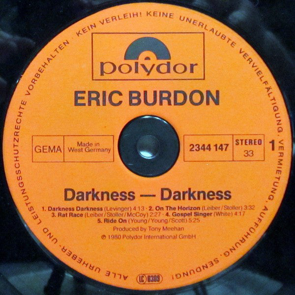 Eric Burdon : Darkness - Darkness (LP, Album)