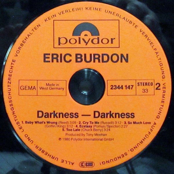 Eric Burdon : Darkness - Darkness (LP, Album)