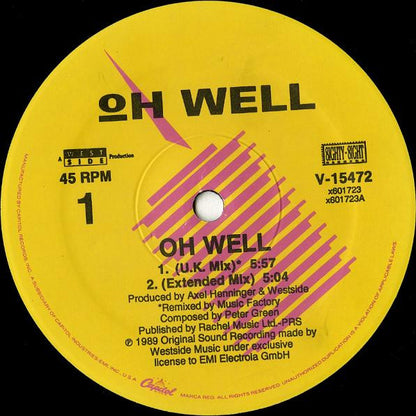 Oh Well : Oh Well (12", Single)