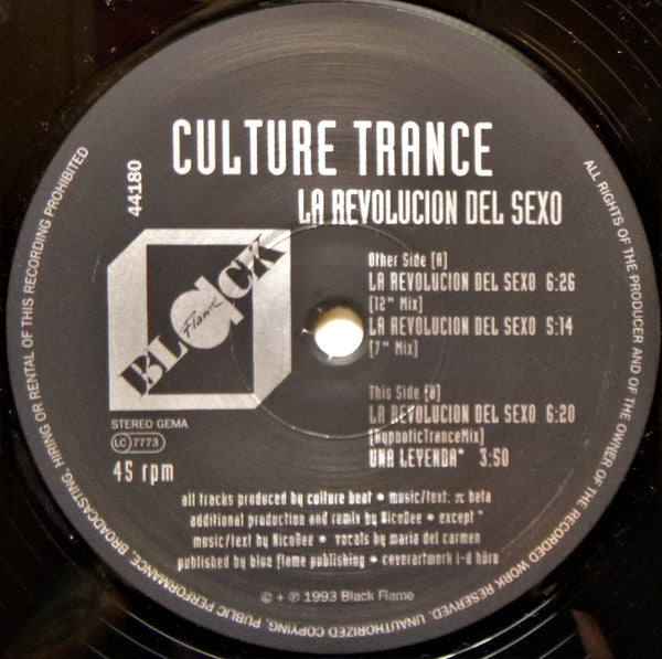 Culture Trance : La Revolución Del Sexo (12")