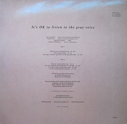 Jan Garbarek Group : It's OK To Listen To The Gray Voice (LP, Album)