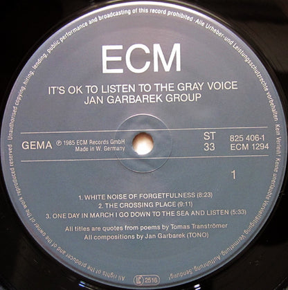 Jan Garbarek Group : It's OK To Listen To The Gray Voice (LP, Album)