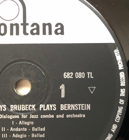 New York Philharmonic With The Dave Brubeck Quartet Conducted By Leonard Bernstein : Bernstein Plays Brubeck Plays Bernstein (LP, Album, Mono)