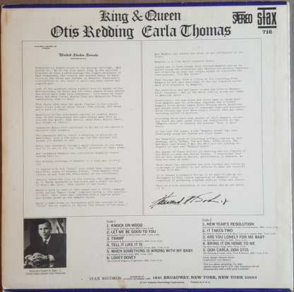 Otis Redding & Carla Thomas : King & Queen (LP, Album, RP, Ind)