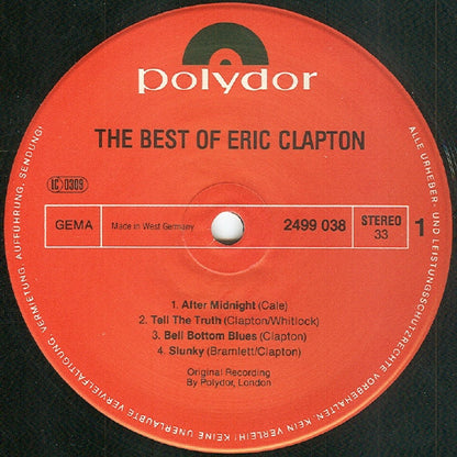 Eric Clapton : The Best Of Eric Clapton (LP, Comp, RE)