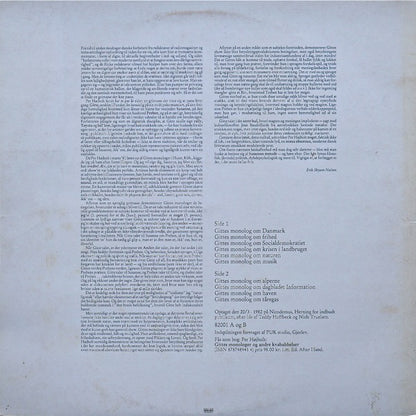 Per Højholt : Gittes Monologer (Læst Af Forfatteren) (LP, Album, Gat)