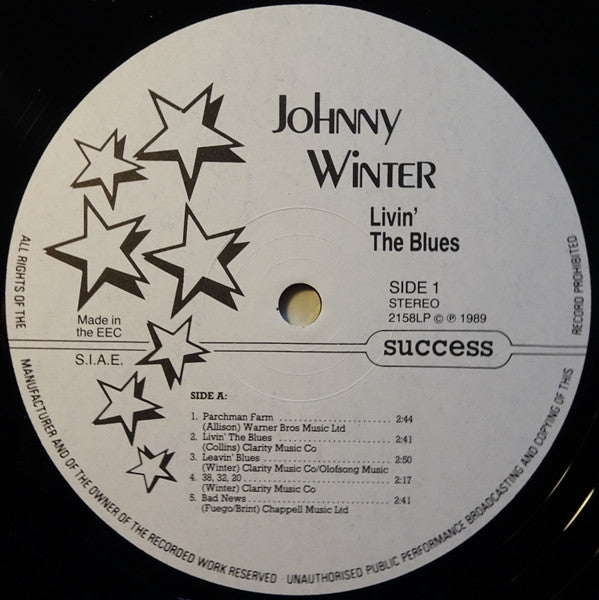 Johnny Winter : Livin' The Blues (LP, Comp)