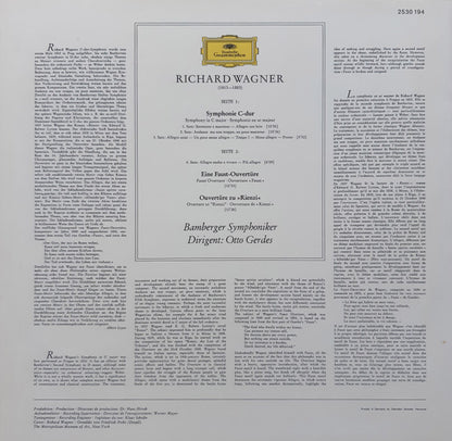 Richard Wagner, Bamberger Symphoniker · Otto Gerdes : Symphonie C-dur = In C Major / Ouvertüren: Faust · Rienzi (LP)