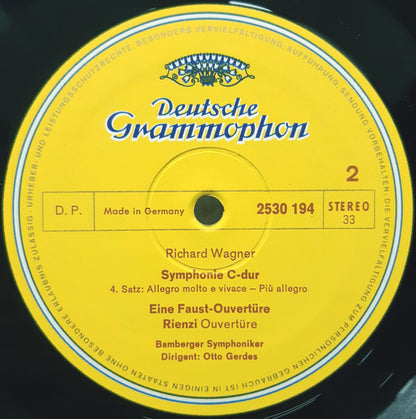 Richard Wagner, Bamberger Symphoniker · Otto Gerdes : Symphonie C-dur = In C Major / Ouvertüren: Faust · Rienzi (LP)