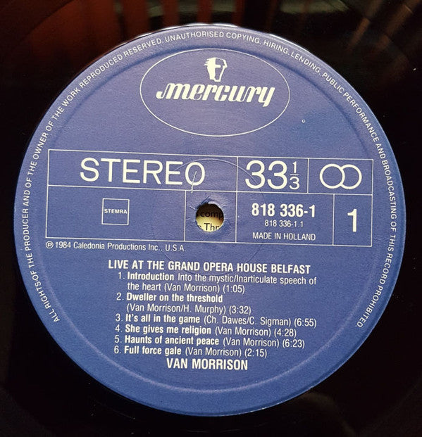 Van Morrison : Live At The Grand Opera House Belfast (LP, Album)