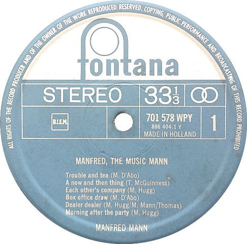 Manfred Mann : Manfred The Musicmann (LP, Album)