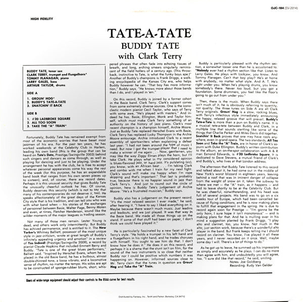 Buddy Tate With Clark Terry : Tate-A-Tate (LP, Album, RE)