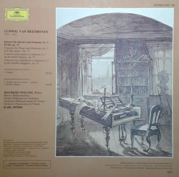 Ludwig van Beethoven - Wiener Philharmoniker = Wiener Philharmoniker · Maurizio Pollini · Karl Böhm : Klavierkonzert Nr. 5 · "Emperor" Concerto (LP)