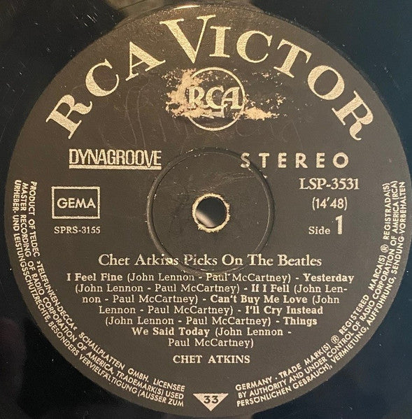 Chet Atkins : Picks On The Beatles (LP, Album)