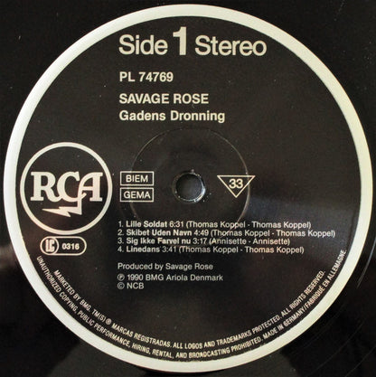 Savage Rose : Gadens Dronning (LP, Album)