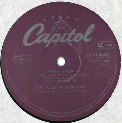 Earl Klugh And Bob James : Two Of A Kind (LP, Album, Lil)