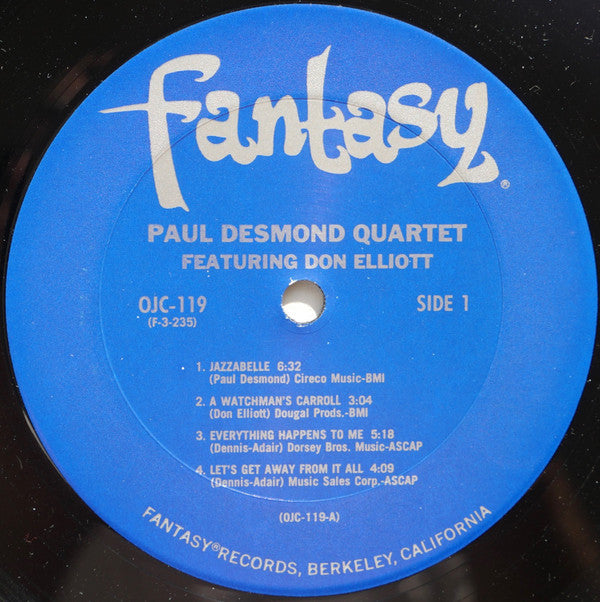 The Paul Desmond Quartet Featuring Don Elliott : The Paul Desmond Quartet Featuring Don Elliott (LP, Album, Mono, RE, Pit)