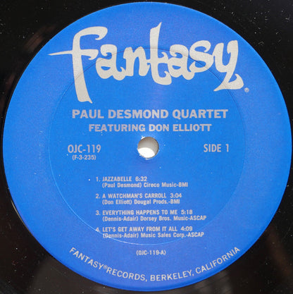 The Paul Desmond Quartet Featuring Don Elliott : The Paul Desmond Quartet Featuring Don Elliott (LP, Album, Mono, RE, Pit)