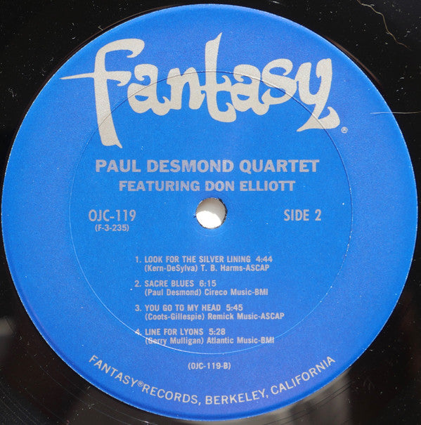 The Paul Desmond Quartet Featuring Don Elliott : The Paul Desmond Quartet Featuring Don Elliott (LP, Album, Mono, RE, Pit)