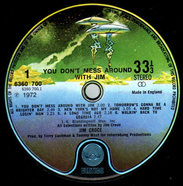 Jim Croce : You Don't Mess Around With Jim (LP, Album, RE)
