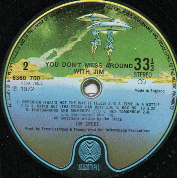 Jim Croce : You Don't Mess Around With Jim (LP, Album, RE)
