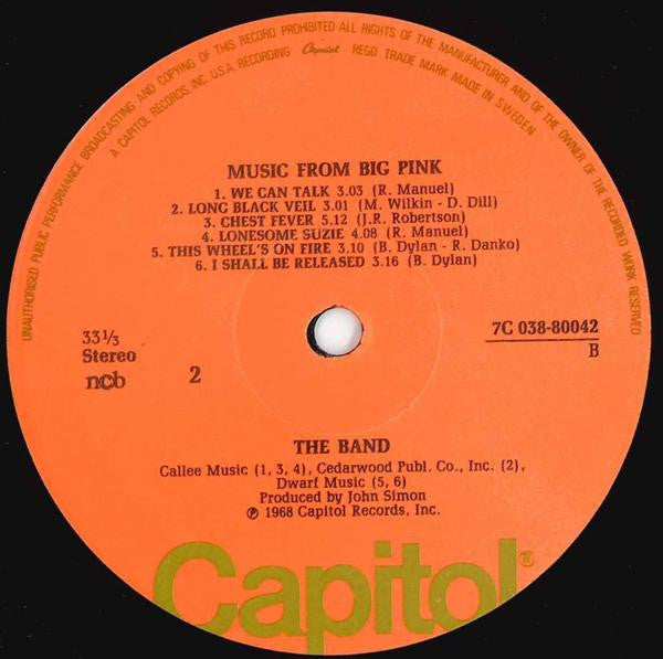 The Band : Music From Big Pink (LP, Album, RE)