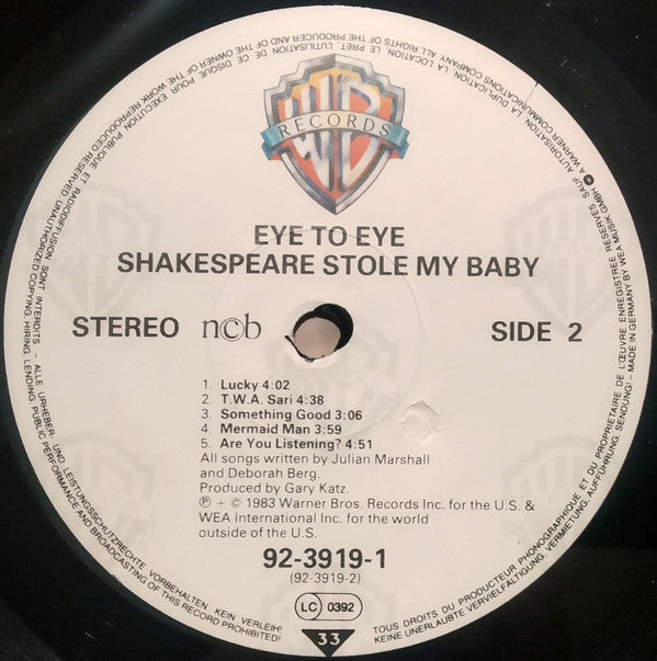 Eye To Eye (2) : Shakespeare Stole My Baby (LP, Album)