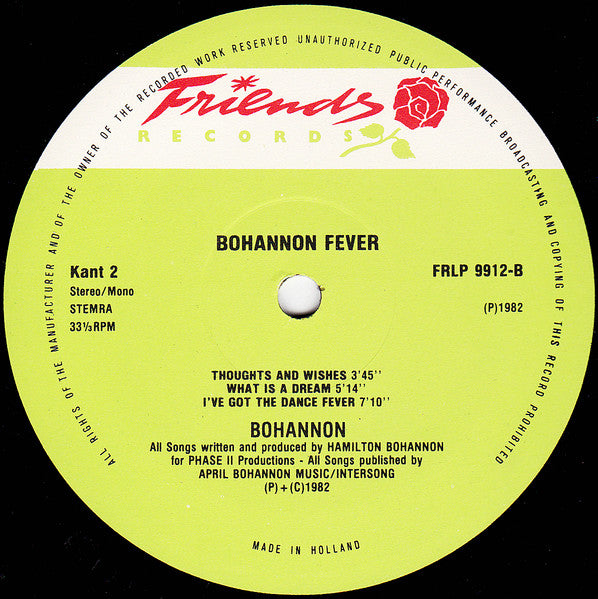 Hamilton Bohannon : Bohannon Fever (LP, Album)