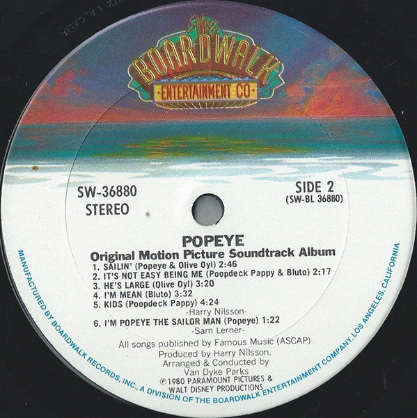 Various : Popeye - Original Motion Picture Soundtrack Album (LP, Album, Pit)