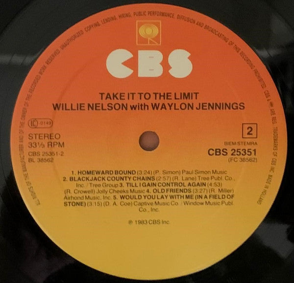 Waylon Jennings & Willie Nelson : Take It To The Limit (LP, Album)