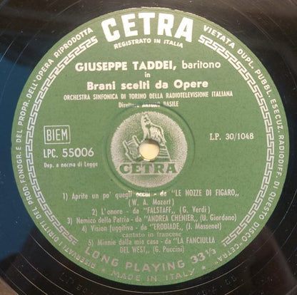 Giuseppe Taddei : Famose Arie Liriche (LP, Comp, Mono)