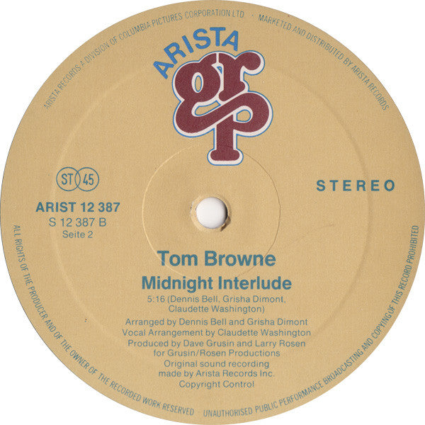 Tom Browne : Magic (12", Single)