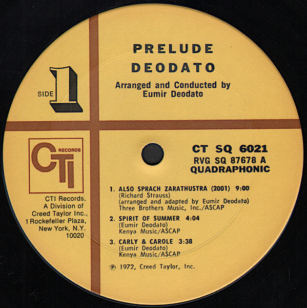 Eumir Deodato : Prelude (LP, Album, Quad, Ter)