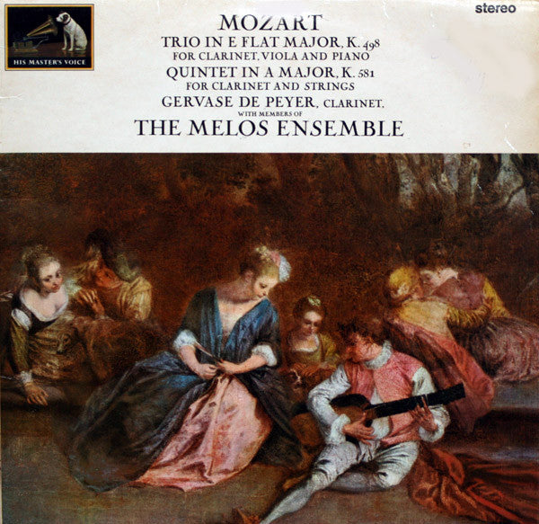 Wolfgang Amadeus Mozart - Gervase de Peyer with members of the Melos Ensemble Of London : Trio In E Flat Major, K.498; Quintet In A Major, K.581 (LP, red)