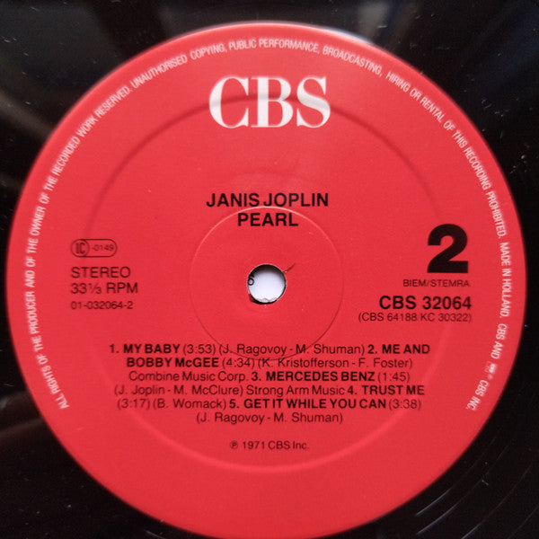 Janis Joplin : Pearl (LP, Album, MP, RE)