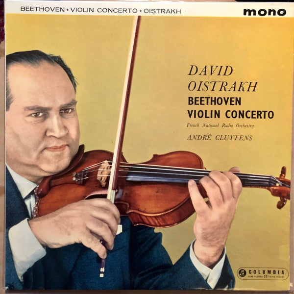 Ludwig van Beethoven / David Oistrach / Orchestre National De France conducted by André Cluytens : Violin Concerto In D Major, Op.61 (LP, Album, Mono)