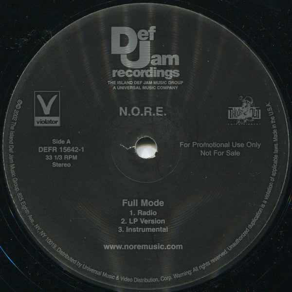N.O.R.E. : Full Mode / Nothin' (Remix) (12", Promo)