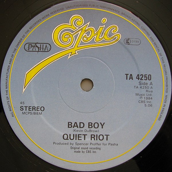 Quiet Riot : Bad Boy (12", Single)