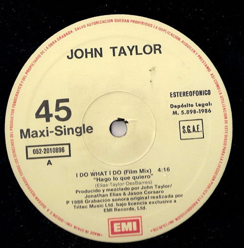 John Taylor : I Do What I Do (12", Maxi)