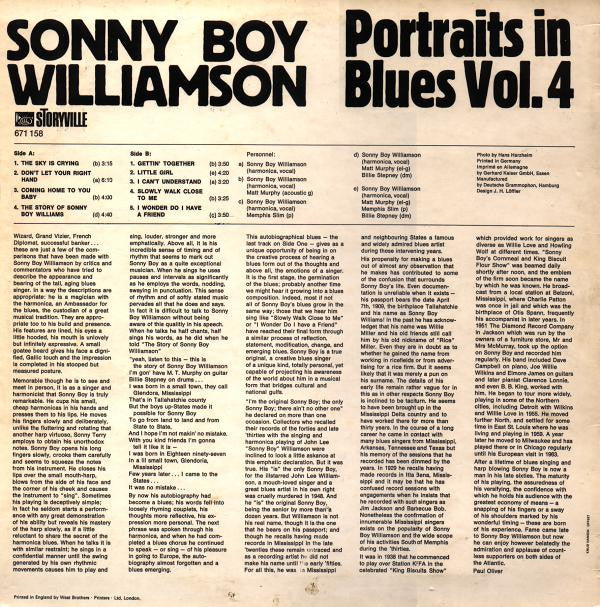 Sonny Boy Williamson (2) : Portraits In Blues Vol. 4 (LP, Album)