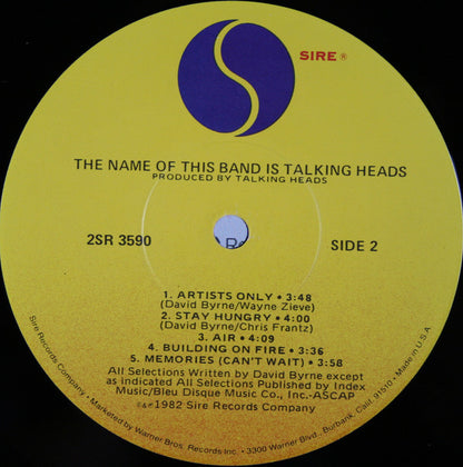 Talking Heads : The Name Of This Band Is Talking Heads (2xLP, Album, Jac)