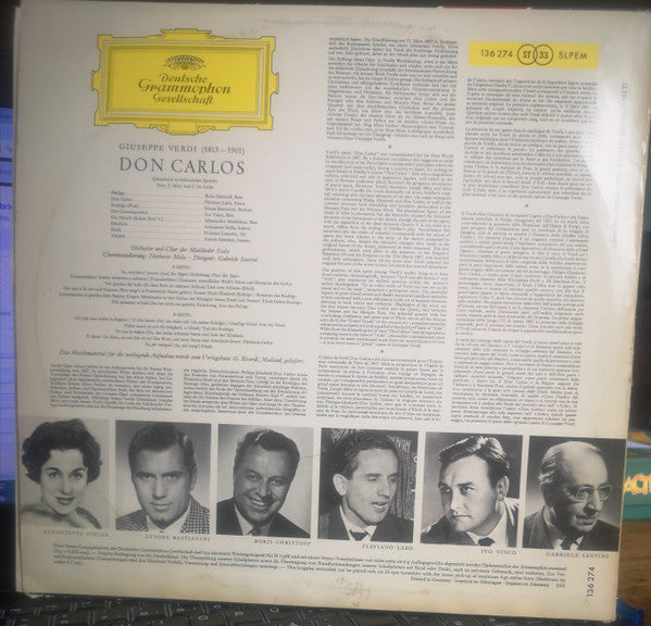 Giuseppe Verdi, Gabriele Santini (2), Orchestra Del Teatro Alla Scala, Coro Del Teatro Alla Scala : Don Carlos (LP)