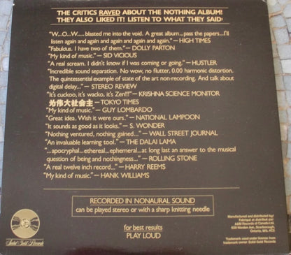 No Artist : The Nothing Record Album (12", Album)